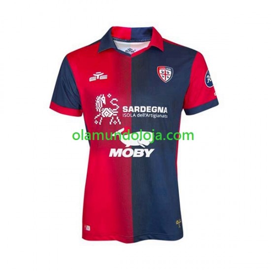 Camisola Cagliari Homem Equipamento Primeiro 2023-2024 Manga Curta